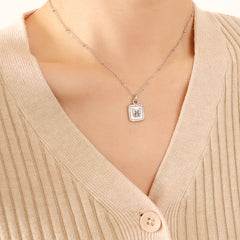 White Shell Butterfly Coin Pendant Necklace