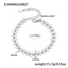 Cubic Zirconia Teardrop & Heart Bracelets