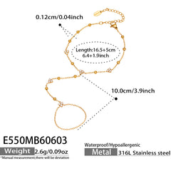 Cubic Zirconia Hand Chain Bracelets