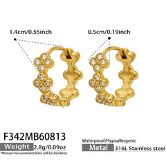 Cubic Zirconia Clover Hoop Earrings