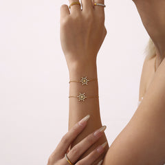 18K Gold-Plated Cubic Zirconia Snowflake Bracelet