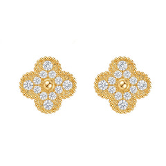 Nicolette Dainty Pavé Clover Stud Earrings