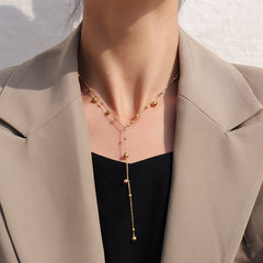 Beaded Y-Drop Necklace