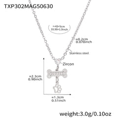 Cubic Zirconia Bone-Motif Necklace or Bracelet