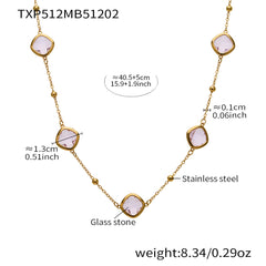 Faceted Glass Stone Necklace, Bracelet & Earrings