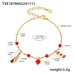Garnet Santa Hat & Christmas Charm Jewelry