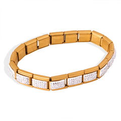 Sparkling Rectangle Link Bracelet