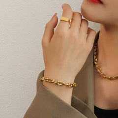 Geometric Link Necklace, Bracelet or Stud Earrings