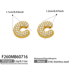 18K Gold-Plated Cubic Zirconia Initial Earrings