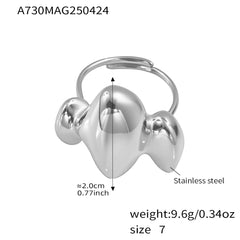 18K Gold-Plated Three Dome Open Ring