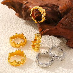 18K Gold-Plated Flame Detail Ring