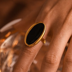 Oval Enamel Open Ring