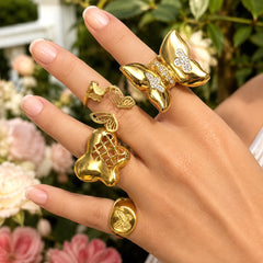 18K Gold-Plated Butterfly Ring Designs