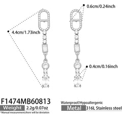 Cubic Zirconia Long Drop Earrings