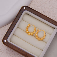 Graduated Bead Hoop Earrings