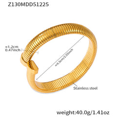 Snake Detail Open Cuff Bracelet