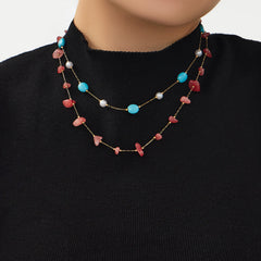 Natural Stone Accent Necklace or Bracelet