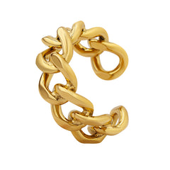 Chunky Interlocking Link Open Ring