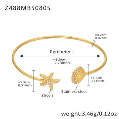 Cubic Zirconia Ocean or Heart Detail Cuff Bracelet