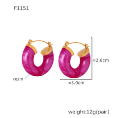 Color Resin Stud and Hoop Earring Designs