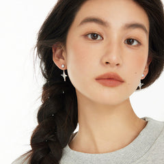 Camille Minimalist Pavé Stud Earrings
