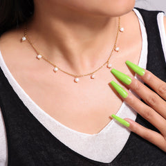 18K Gold-Plated Freshwater Pearl Charm Necklace