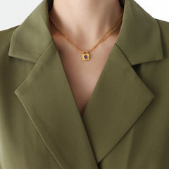 Padlock Cubic Zirconia Necklace or Earrings