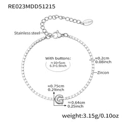 Cubic Zirconia Initial Chain Bracelet