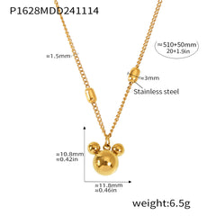 18K Gold-Plated Mouse-Head or Geometric Necklace