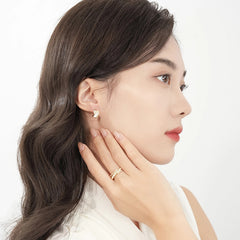 Nadine White Mother-of-Pearl Geometric Adjustable Ring
