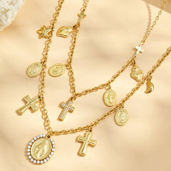 18K Gold-Plated Cross Pendant Necklaces