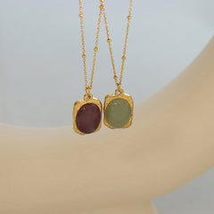 18K Gold-Plated & Silver-Tone Natural Stone Necklaces