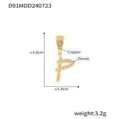 18K Gold-Plated Script Initial Charm Pendant