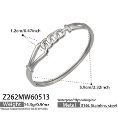 18K Gold-Plated Sculptural Link Bangle Bracelet