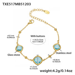 18K Gold-Plated Faceted Glass Accent Jewelry