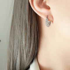 Cubic Zirconia Multi-Row Hoop Earrings
