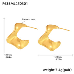 18K Gold-Plated & Silver-Tone Folded Hoop Earrings