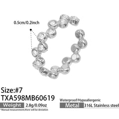 Cubic Zirconia Open Ring & Hoop Earrings