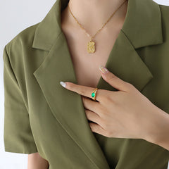 Embossed Butterfly Tag Necklace