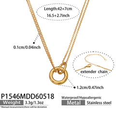 Gold-Tone Circle Pendant Necklace