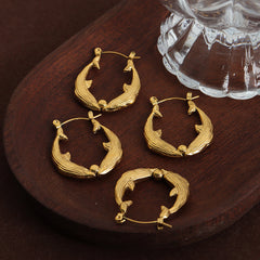 Dolphin Circle Earrings or Pendant Necklace