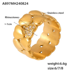 18K Gold-Plated Heart Detail Ring