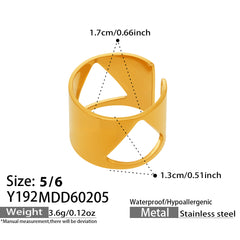 18K Gold-Plated Broad Openwork Ring