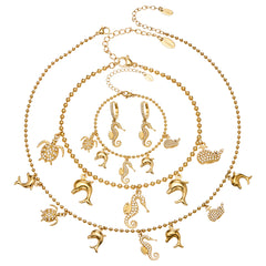18K Gold-Plated Ocean Charm Jewelry