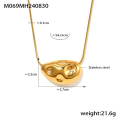 18K Gold-Plated Sculptural Textured Pendant Long Necklace