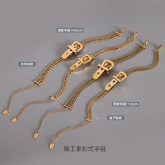 18K Gold-Plated Buckle Mesh Chain Bracelet