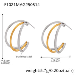 Layered Geometric Hoop Earrings