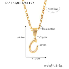 Cubic Zirconia Script Initial Pendant Necklace