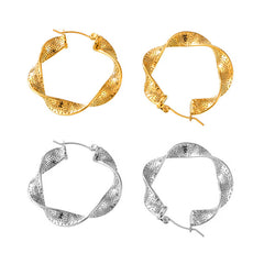 Textured Twisted Hoop Earrings