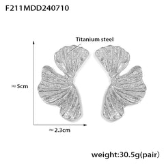 Textured Petal Stud Earrings